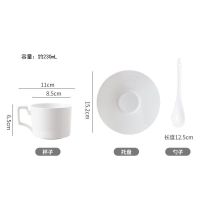 白色骨瓷一杯一碟一勺 陶瓷咖啡杯欧式小奢华轻奢风小精致摩洛哥风创意个性色彩杯子套装