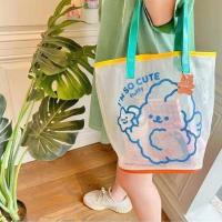 白色兔子果冻手提包 饭盒学生女韩版可爱饭盒手提袋小学生便当包饭包手拎小布包便当袋