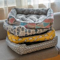 加厚帆布款[颜色随机] 50*40cm[5斤内]幼犬幼猫系列 狗窝四季通用猫窝小型大型犬泰迪狗狗垫子夏天凉窝宠物狗狗用品