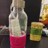 560毫升小口榨汁杯 双层玻璃杯女士专用水晶杯便携创意带盖过滤杯防摔耐热泡茶杯子