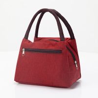 酒红(外拉链) 手提饭盒袋牛津布包上班手拎包时尚潮便当包休闲包包午餐包带饭包