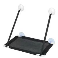 猫吊床黑色单层 夏天透气网布猫吊床吸盘窗台猫咪窝单双层挂式宠物吊床猫床猫爬架