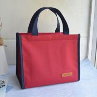 红色 饭盒袋防油防水上班族简约男生款保温饭桶包手提包饭带拎包韩版