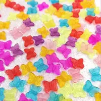 [混色]透明塑料亚克力蝴蝶珠 1颗 100颗透明塑料亚克力蝴蝶珠混色散珠儿童diy饰品服饰鞋饰手机配件