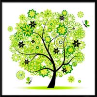 魔方圆钻30*30CM[非满钻-春] 2019钻石画四季发财满钻树儿童卧室钻石绣贴钻十字绣客厅春夏秋冬