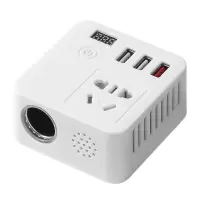 12v24v通用型逆变器白色 车载逆变器12v24v转220v多功能电源转换器汽车插座车载手机充电器