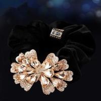 香槟色 普通装 头绳发圈头饰韩款头花扎头发皮筋发绳水钻蝴蝶结发饰品马尾绒布女