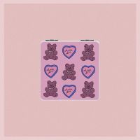 U绅士表白熊[橘子家] 卡通小镜子随身携带可爱折叠双面镜便携皮面补妆正方形化妆镜ins