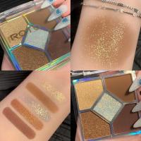 干8枯(麦**穗) ROTO五色眼影盘哑光珠光超闪卧蚕闪粉易上色高光修容日常百搭