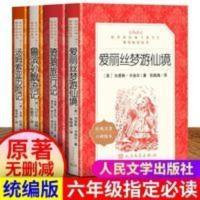 爱丽丝梦游仙境 六年级下册全套4册爱丽丝梦游仙境+鲁滨逊漂流记人教版课外书必读