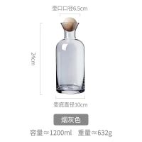 烟灰 直身水壶 北欧玻璃水具套装家用耐高温客厅大容量茶壶轻奢凉水壶水杯子套装
