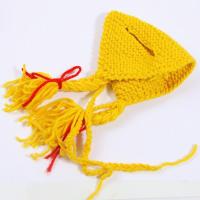 黄辫子 可爱猫咪小头饰小女生麻花辫子造型变身帽子假发手工毛线钩织搞笑