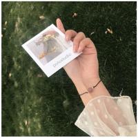 草莓晶手工手链[可调节] oppo袋装 韩版简约黑曜石编制黑绳手链情侣闺蜜学生手绳森系手饰品礼物