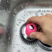 红色短柄锅刷1个 锅刷刷锅神器长柄锅刷带柄清洗球刷厨房不锈钢家用锅刷