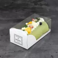 小号大理石10套 蛋糕卷包装盒27cm长条透明日式可爱毛巾瑞士卷透明蛋糕卷包装盒子