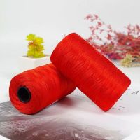 01红色 一轴单价 满3轴送钩针 扁带线冰丝钩帽子钩鞋手编粗毛线团diy手工包包编织帽子批发