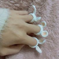 可爱手指环-可做10个 耐酷k标手环手表diy材料包毛线手工编织护腕带情侣款小熊小兔手环