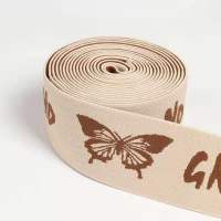 1蝴蝶图案2米[第二件半价] 4CM宽提花绒面舒适橡筋 蝴蝶图案松紧带 diy服装辅料