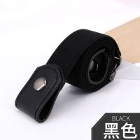 黑色[可调节长度](一条) 高弹力加厚裤腰松紧带可调节卡扣懒人裤子带扣细宽橡筋绳腰带辅料
