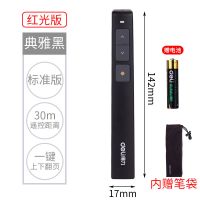 2802电池版(翻页笔30米/磨砂黑)送绒布笔袋 得力激光翻页笔PPT教学演讲激光投影笔教师用幻灯片遥控笔电子教