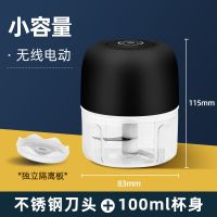 100ML[绞肉绞蒜+两刀]挡板+黑 电动蒜泥神器拉蒜打蒜器绞肉机家用全自动小型捣蒜器多功能搅拌机