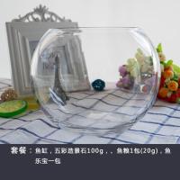 15圆球裸缸（送彩石、鱼粮、鱼乐宝） 鱼缸玻璃水族办公桌面小透明圆形鱼缸乌龟缸水培玻璃瓶造景金鱼缸