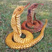 眼镜蛇1.2米(褐色) 大号蟒蛇毛绒玩具大蟒蛇床上抱枕玩偶趣味恶搞吓人眼镜蛇蟒蛇玩具