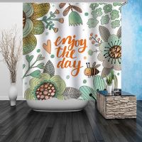 A款 宽80*高180CM+挂钩绑绳 暖森系免打孔卫生间浴帘布加厚布料防水防霉套装不透挂帘隔断帘子