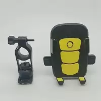 记忆软管 摩托车 盾牌 黄色 电动车摩托车后视镜车把手手机支架骑行防震车载手机支架自动伸缩