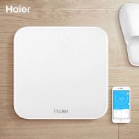 白色电子秤(防爆钢化玻璃) 海尔体重秤精准高精度电子称重计家用智能人体小型减肥耐用电 Q10