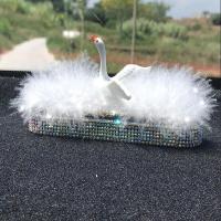 天鹅镶钻[一号款]式临时号码牌 汽车临时停车牌挪车电话号码牌防滑车载夜光电话牌内饰用品摆件