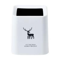 方形 白鹿 北欧桌面垃圾桶可爱圆形无盖迷你少女心创意茶几办公室小号垃圾桶