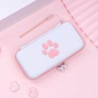 漫空极想lite粉色猫爪收纳包 白色貓爪包switch动物之森包 硬包主题NS全套大包 收纳包 配件