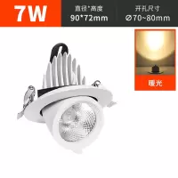 暖光 象鼻灯7w 开孔7.5-8CM 象鼻灯led射灯嵌入式服装店客餐厅卧室走廊背景墙cob聚光牛眼筒灯