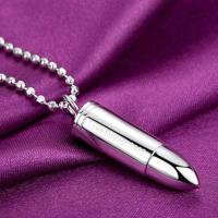 送钛钢戒指 [掉色不包赔]合金子弹+圆珠链 子弹头钛钢男士项链刻字潮男挂坠兄弟个性吊坠配饰学生饰品