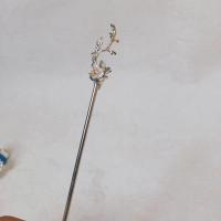 单个银发簪 汉服飘带发冠头饰 束发丝带发冠发簪饰品古风流苏头冠