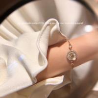 山茶花*可调节手链 精致山茶花复古项链女温柔仙气闺蜜生日礼物14K吊坠不掉色锁骨链