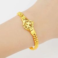 太阳花手表链(收藏送戒指) 香港免税沙金手链金手链女款手镯女士手链可调节送老婆女友