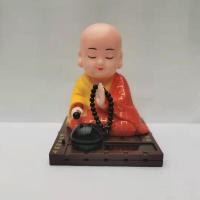 普通款 10.5*8*8 汽车载用香水静心卡通小和尚祝福禅意佛系装饰摆件太阳能闪光摆动