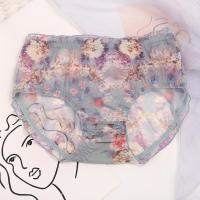 淡雅绿 小码 适合90-120斤穿 大码加肥网纱蕾丝女内裤速干柔软棉档加肥加大200斤胖子三角裤