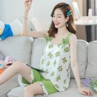 2807#带胸垫 [主图款] M 带胸垫睡衣女夏雪纺吊带韩版薄款可爱学生性感夏天两件套装家居服