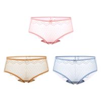 单条颜色三选一 默认颜色随机 M 冰丝无痕内裤女抗菌超薄性感中腰舒适透气少女低腰迷人平角3条装
