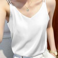 单件[白色] 3XL 135-145斤 单/两件真丝吊带背心女内搭西装打底缎面桑蚕丝上衣春夏秋季v领潮