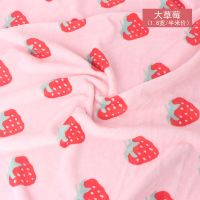 大草莓 半米价 1.8宽双面加厚法兰绒法莱绒印花布料儿童卡通睡衣手工床单DIY面料