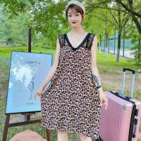 豹纹 XL95-120 2021春夏睡裙女款棉绸舒适时尚家居服大码韩版睡衣可外穿潮ins