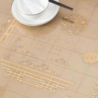 中国风升级版 弟子规(金)1.0mm 10*10杯垫 PVC餐桌布防水防油防烫免洗桌布塑料长方形圆形台布餐厅茶几桌垫