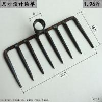 八齿耙 铁耙泥工用具八齿耙头长齿锻打耙子耙头抓钩大铁耙农具园林绿化