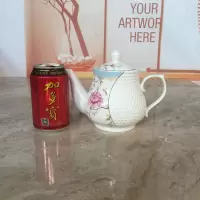 锦上添花 700ml 茶壶泡茶耐高温陶瓷大号家用花茶壶单壶带过滤饭店大容量凉冷水壶