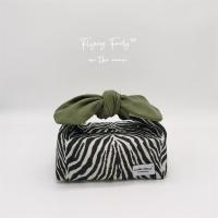 斑马纹 日式和风兔耳朵饭盒袋上班午餐手提小布包带饭学生手拎便当包