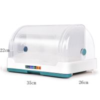 小号天蓝色888(破损补发) 塑料水杯架奶瓶防尘带盖创意沥水杯架托盘加厚茶杯收纳盒